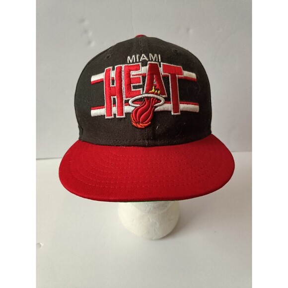 Miami Heat Hat Black Red Snapback Cap - Picture 1 of 11